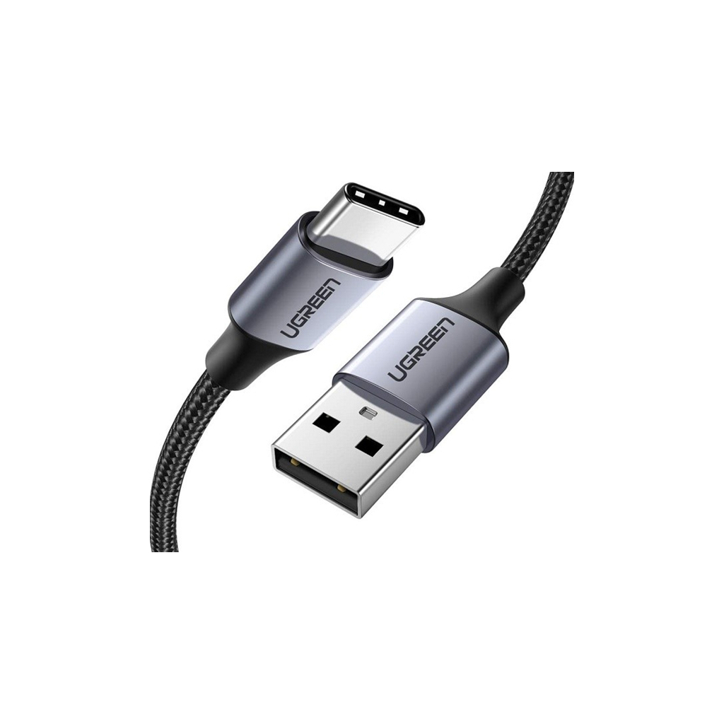 Дата кабель USB 2.0 AM to Type-C 2.0m US288 Aluminum Braid Black Ugreen (60128)