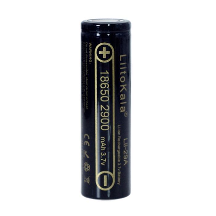 Акумулятор 18650 2900mAh Li-Ion, (2850-2950mah), 3.7V (2.75-4.2V), Blac Liitokala (Lii-29A)
