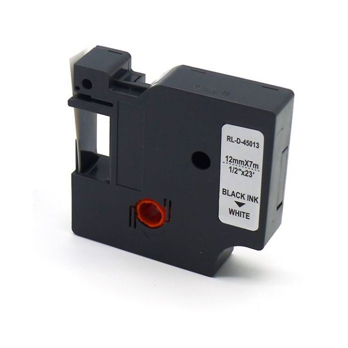 Лента для принтера этикеток UKRMARK RL-D-45013P-BK/WT, аналог DYMO S0720530, 12мм х 7м. (900295)