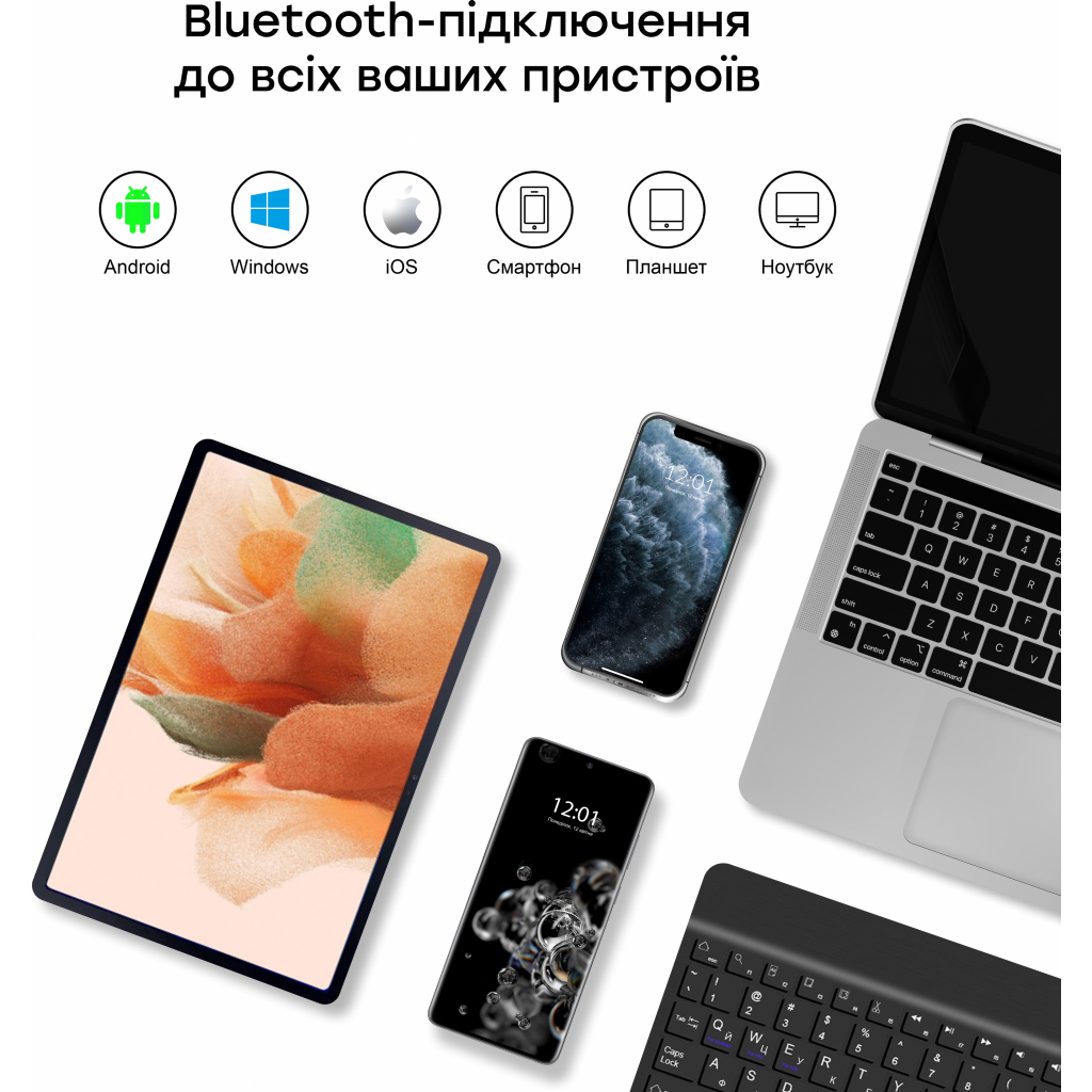 Чехол для планшета AirOn Premium Samsung Tab S7 FE (T730/T735) 12.4" 2021 BT Keyboard (4822352781074) изображение 10