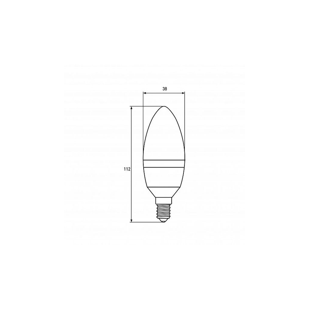 Лампочка EUROELECTRIC LED CL 6W E14 4000K 220V (LED-CL-06144(EE)) изображение 3