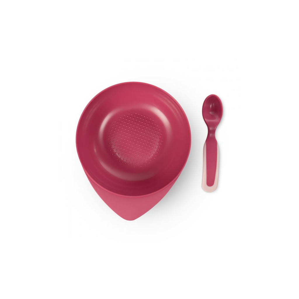 Набор детской посуды Baboo тарелочка глубокая с крышкой и ложечкой оранжевая (90593) изображение 3