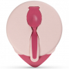 Набор детской посуды Baboo тарелочка глубокая с крышкой и ложечкой розовая (90592)