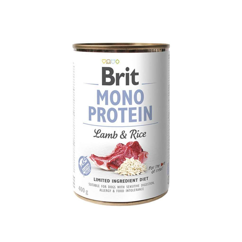 Консервы для собак Brit Mono Protein с ягненком и рисом 400 г (8595602525331)
