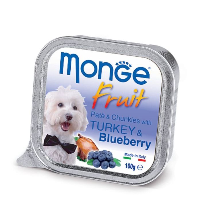 Консервы для собак Monge DOG FRUIT индейка с черникой 100 г (8009470013208)