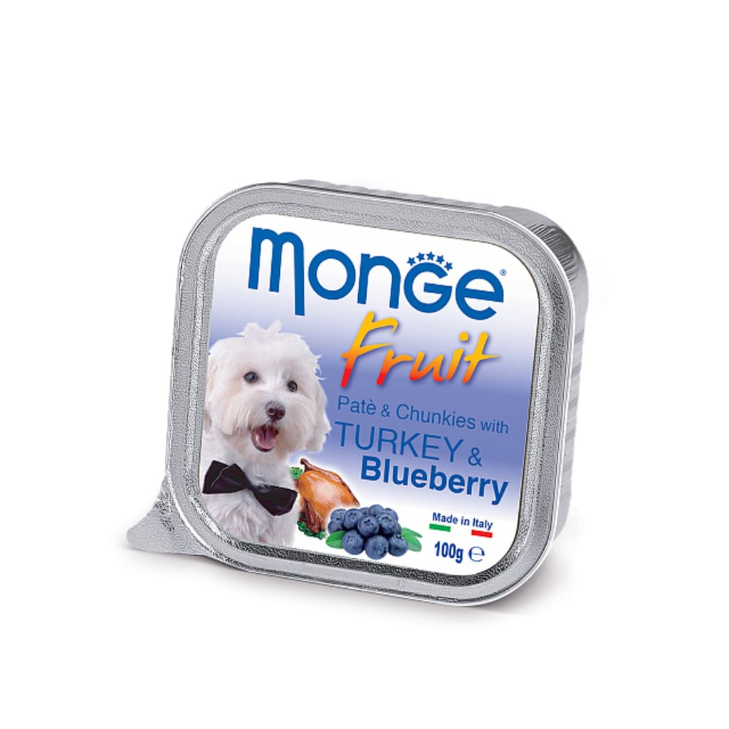 Консерви для собак Monge DOG FRUIT індичка з чорницею 100 г (8009470013208)
