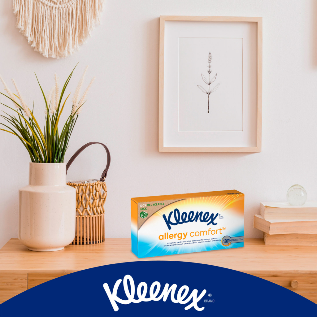 Салфетки косметические Kleenex Allergy Comfort 3 слоя в коробке 56 шт. (5029053577210) изображение 10