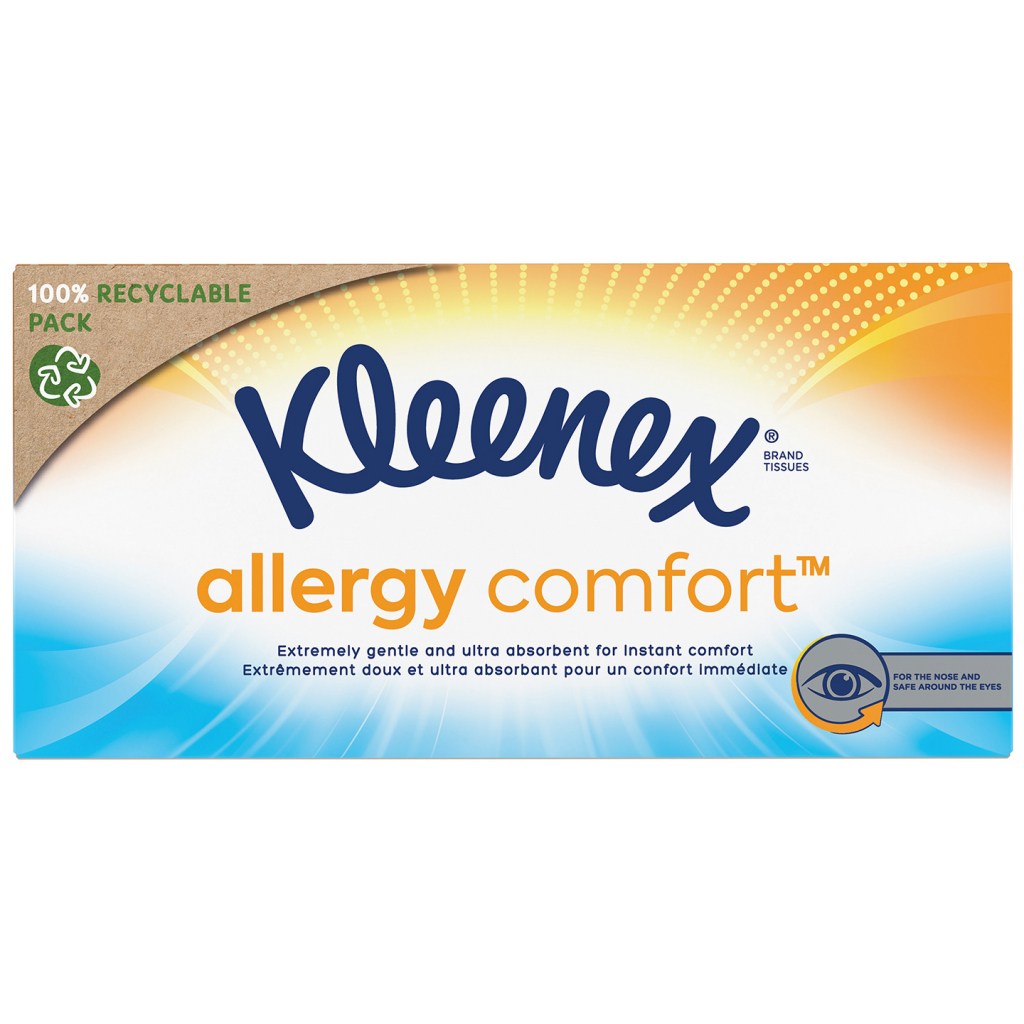 Салфетки косметические Kleenex Allergy Comfort 3 слоя в коробке 56 шт. (5029053577210) изображение 3