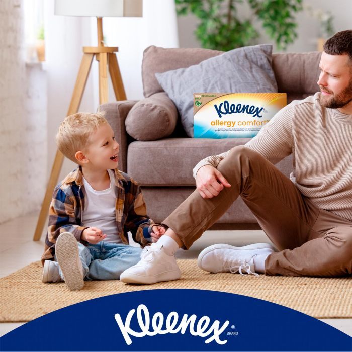 Салфетки косметические Kleenex Allergy Comfort 3 слоя в коробке 56 шт. (5029053577210) изображение 9