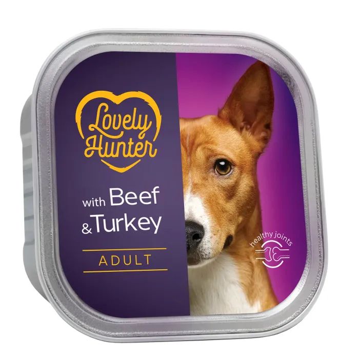 Влажный корм для собак Lovely Hunter Adult Beef and Turkey 150 г (LHU45446)