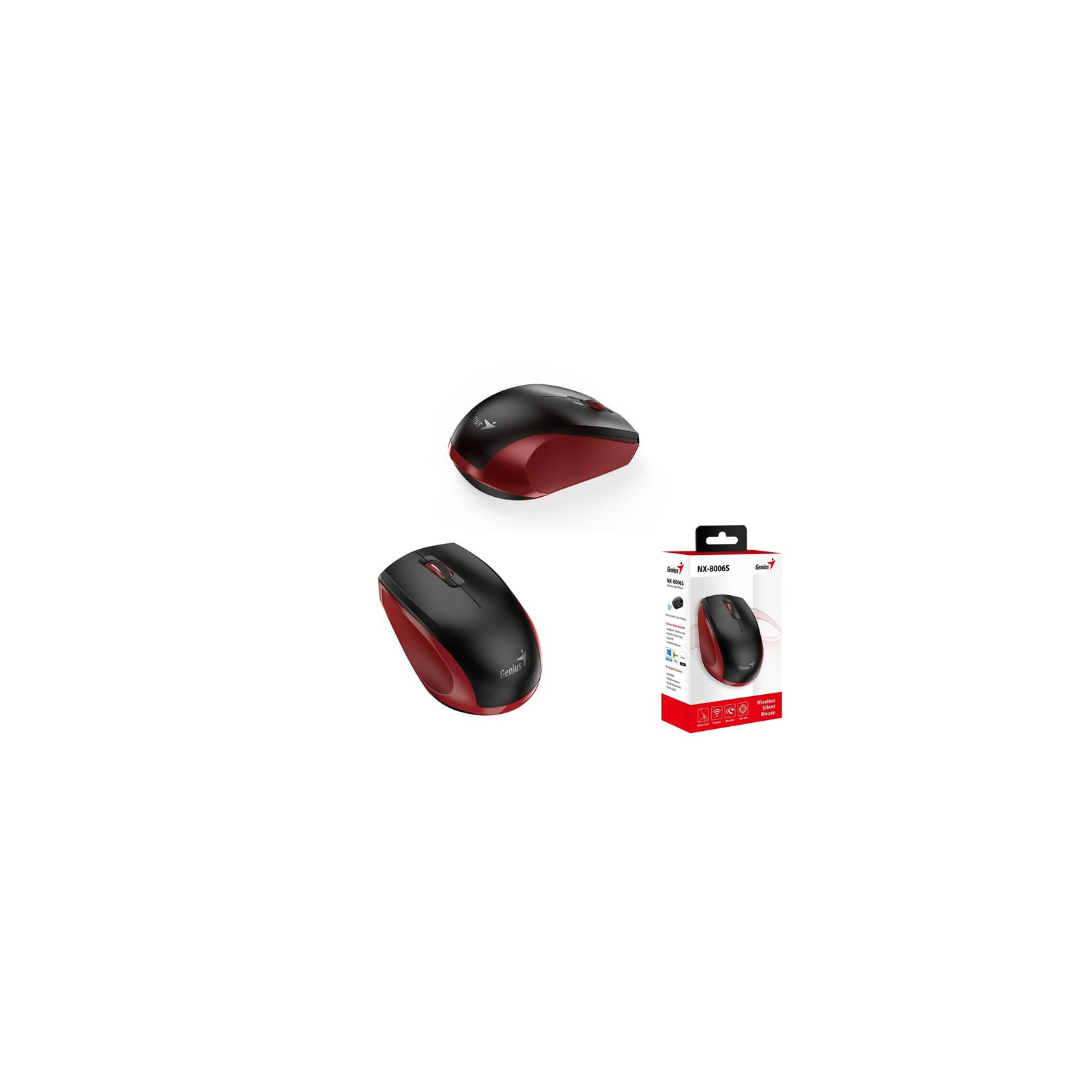 Мишка Genius NX-8006 Silent Wireless Red (31030024401) зображення 2