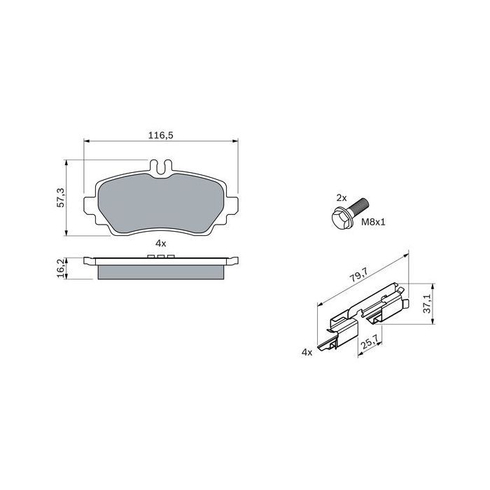 Гальмівні колодки Bosch 0 986 424 469
