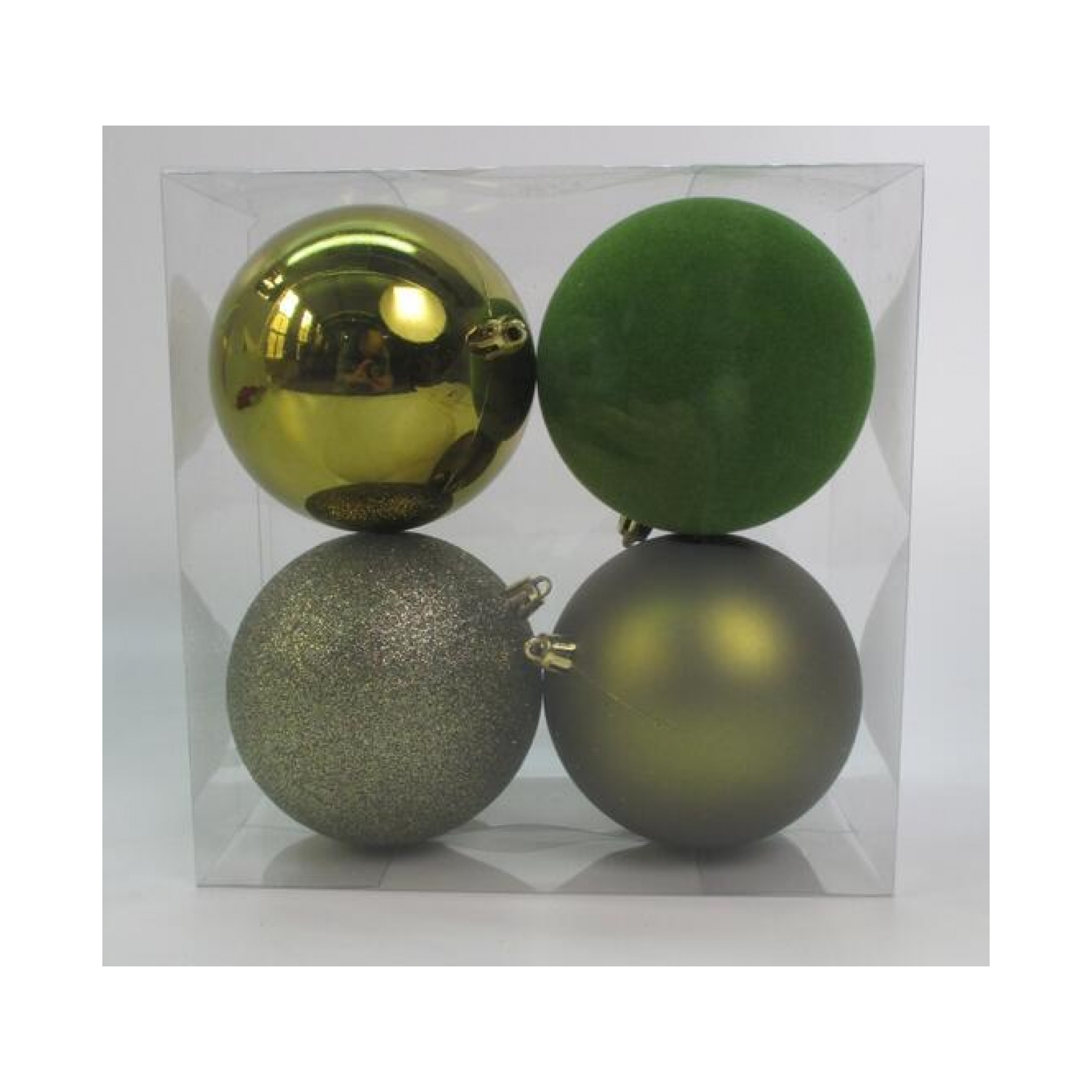 Елочная игрушка Novogod`ko 4 шт оливковый 10 см (974425)
