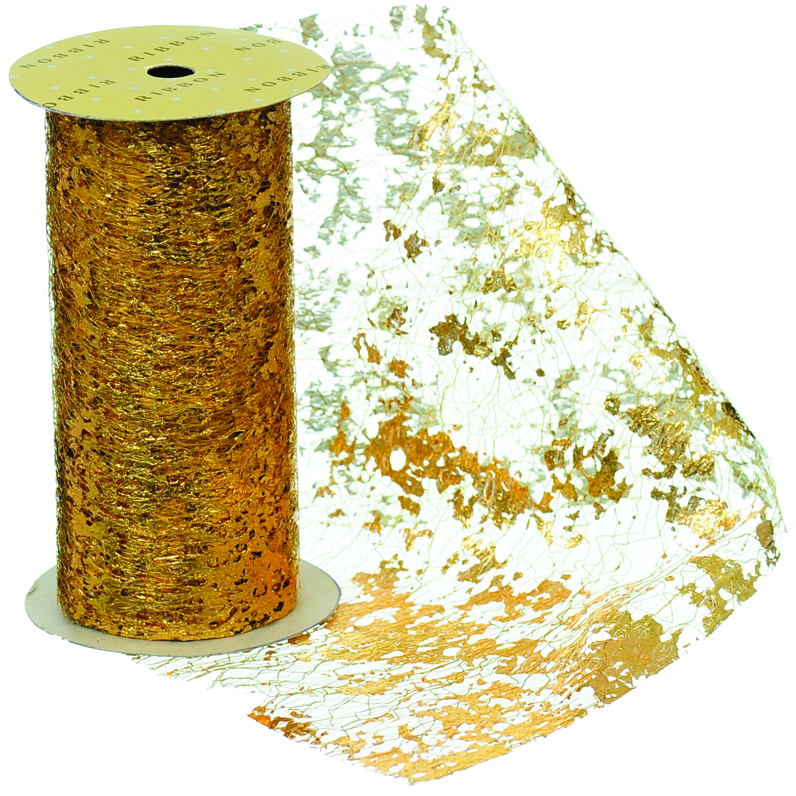Лента на елку Jumi с золотым узором 11,3 см, органза, дл. 3 м (5900410380011)