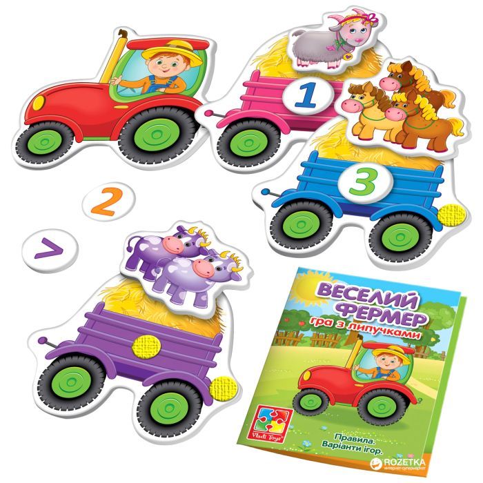Развивающая игрушка Vladi Toys Игра с липучками Ферма: Веселый фермер (укр) (VT1310-03) изображение 3