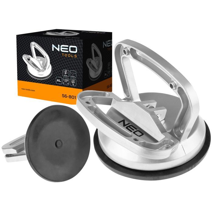 Присоска Neo Tools одинарная, алюминиевая, 120 мм, 50кг (56-801) изображение 2