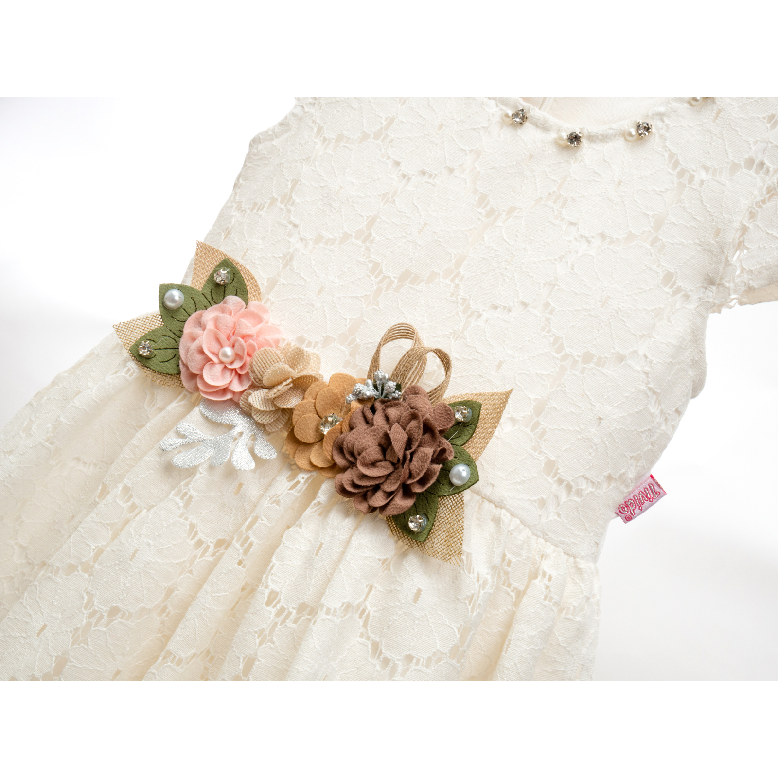Платье Tivido праздничное с украшением (2173-152G-cream) изображение 3