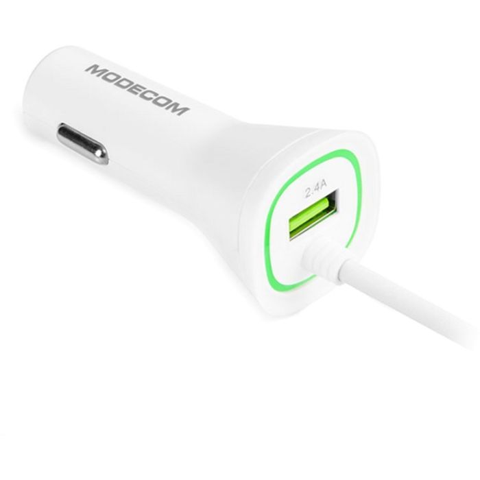 Зарядное устройство Modecom 1xUSB 2.4A + cable Lightning Royal KULL-03 white (ZT-MC-KULL-03) изображение 2