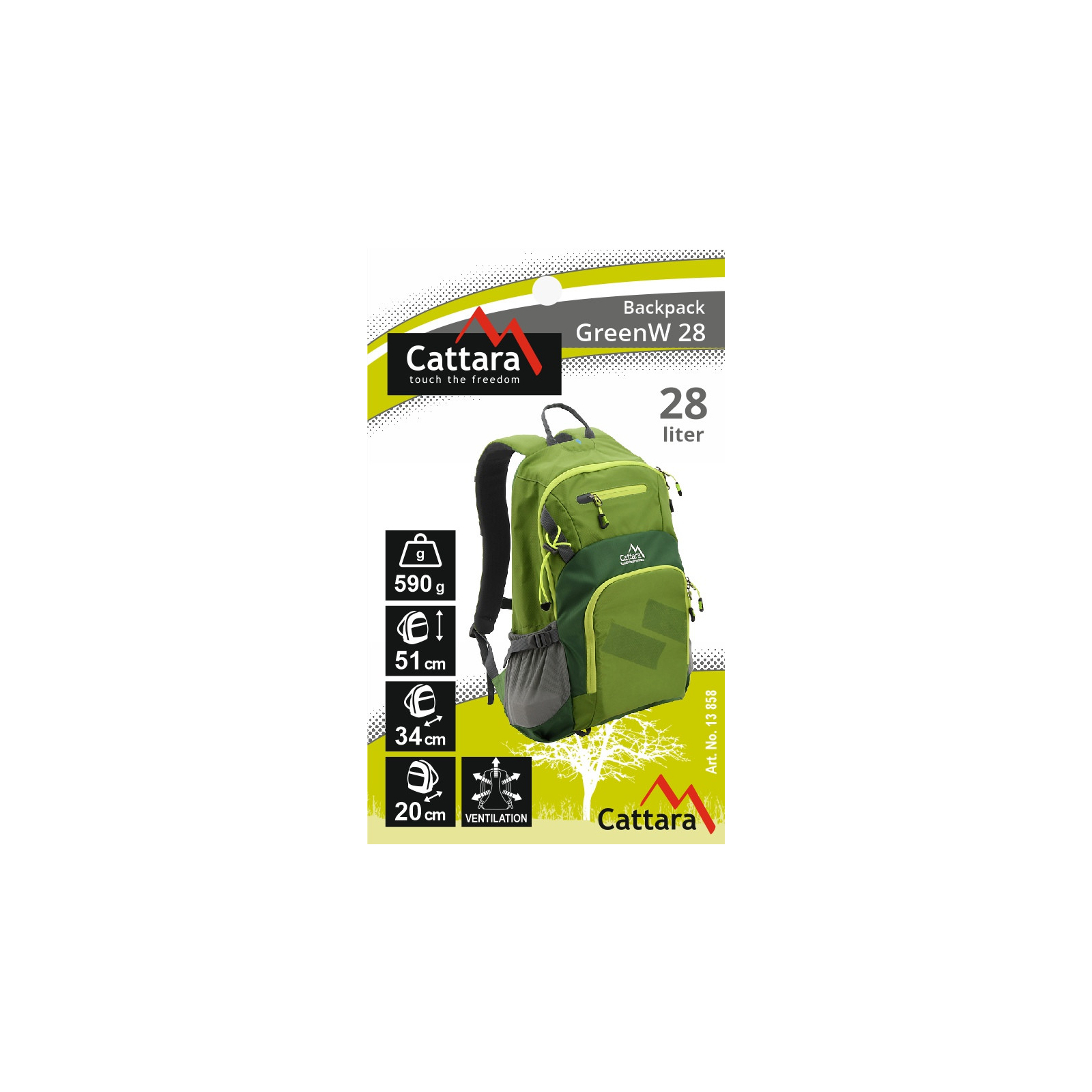 Рюкзак туристический Cattara GreenW 28L Зелений (13858) изображение 10