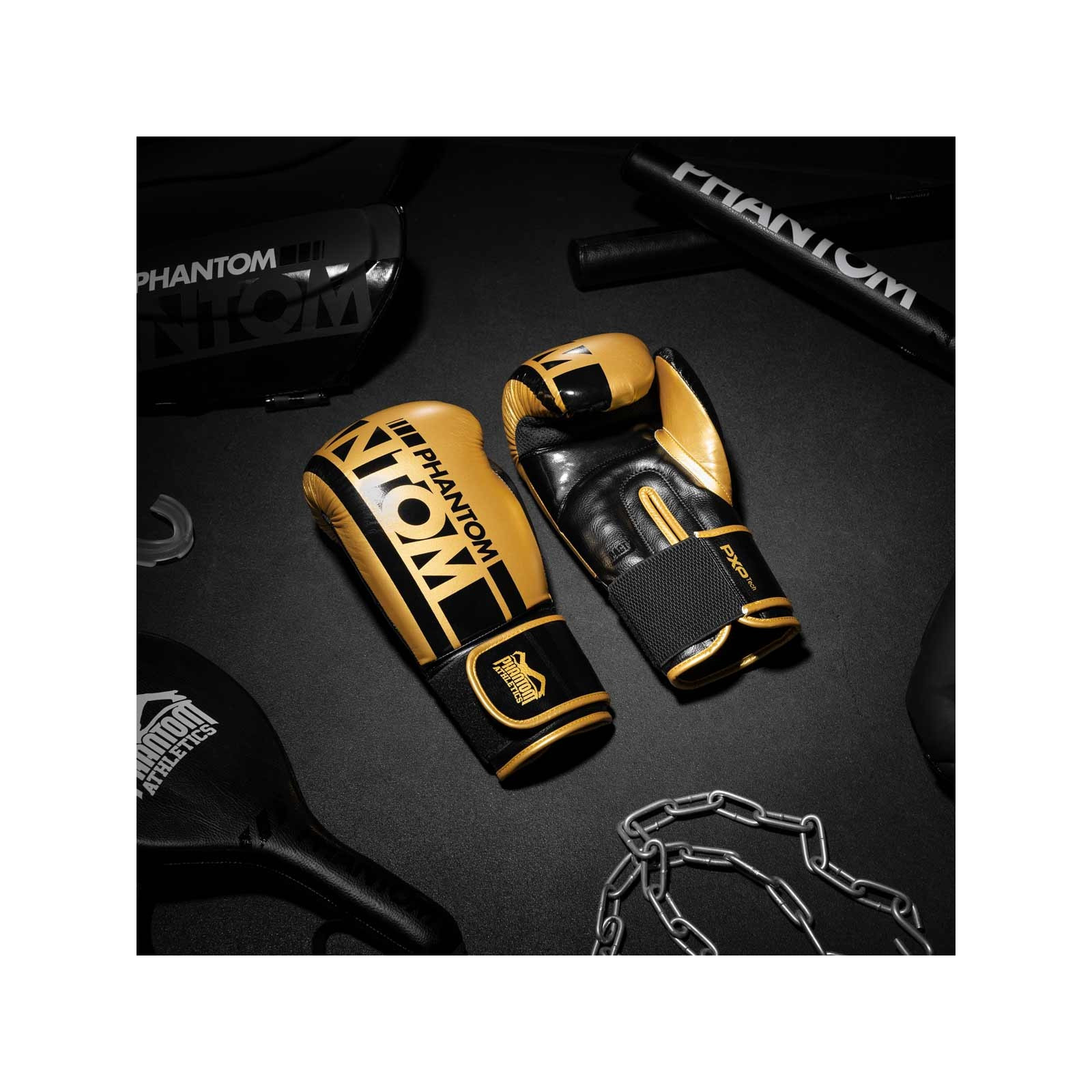 Боксерские перчатки Phantom APEX Elastic Neon Black/Yellow 10oz (PHBG2300-10) изображение 5