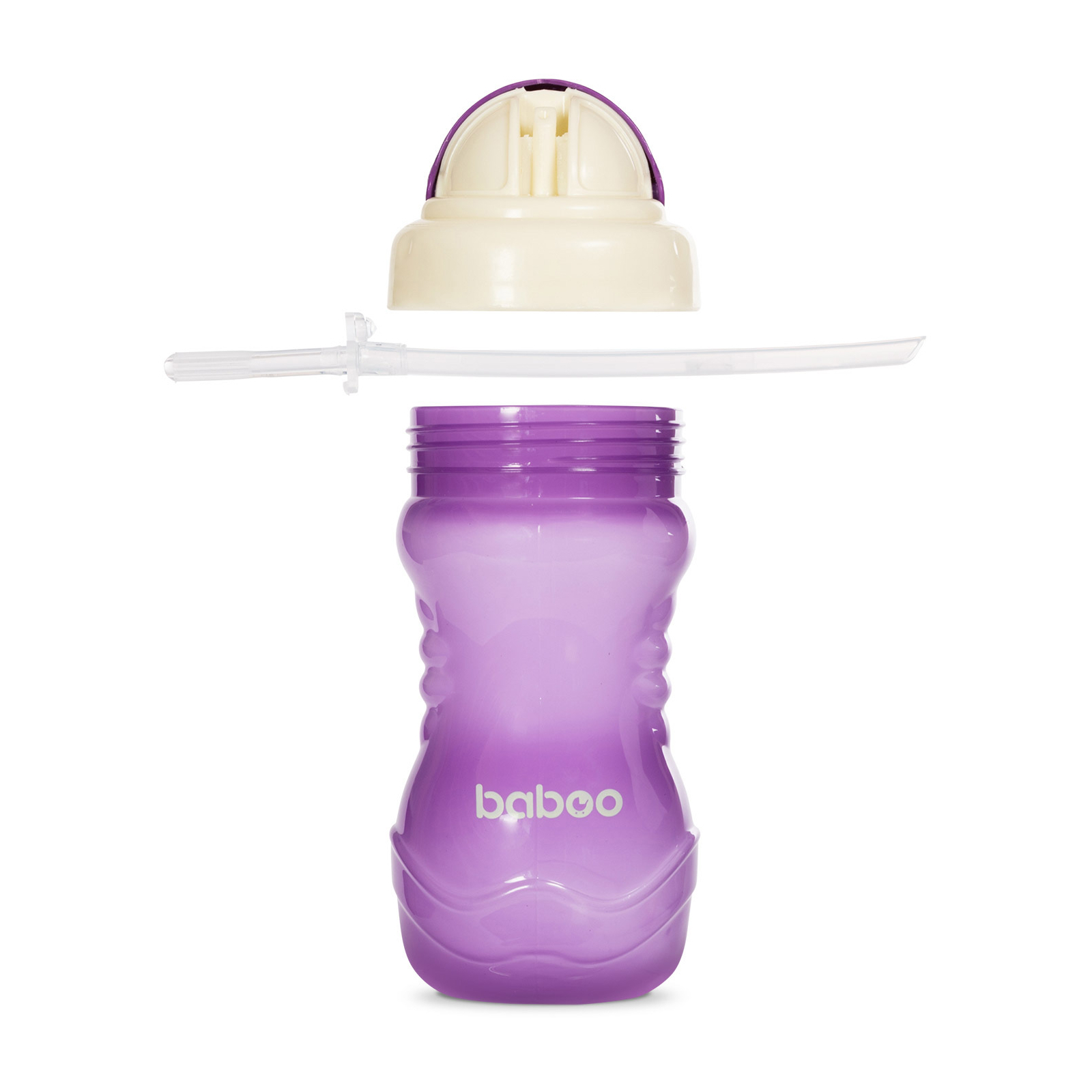Поїльник-непроливайка Baboo із силіконовою соломинкою, 360 мл, 9 + (фіолетова) (8-128) зображення 4