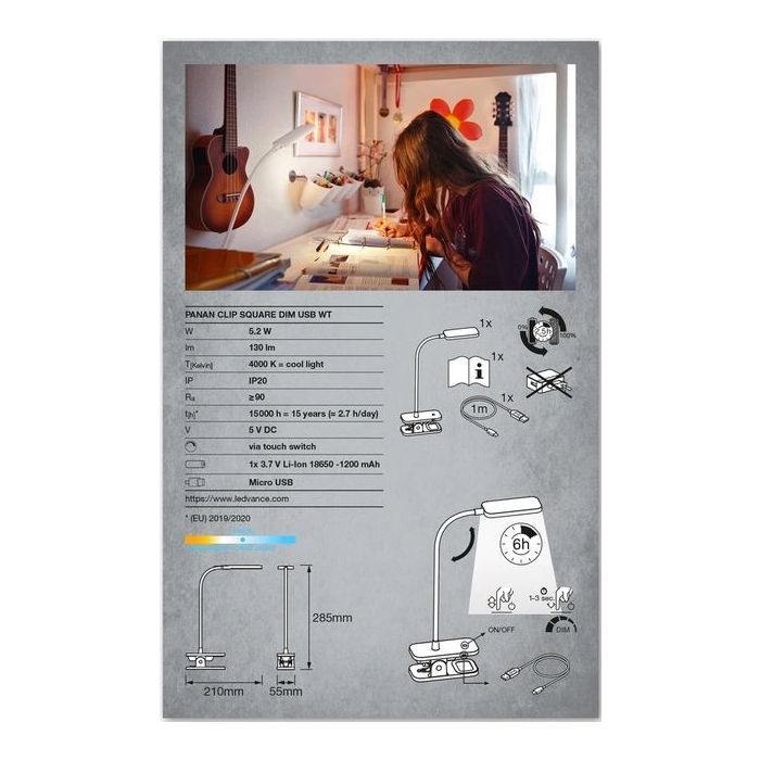 Настільна лампа LEDVANCE LED PANAN CLIP 5W 4000K (4058075747883) зображення 7
