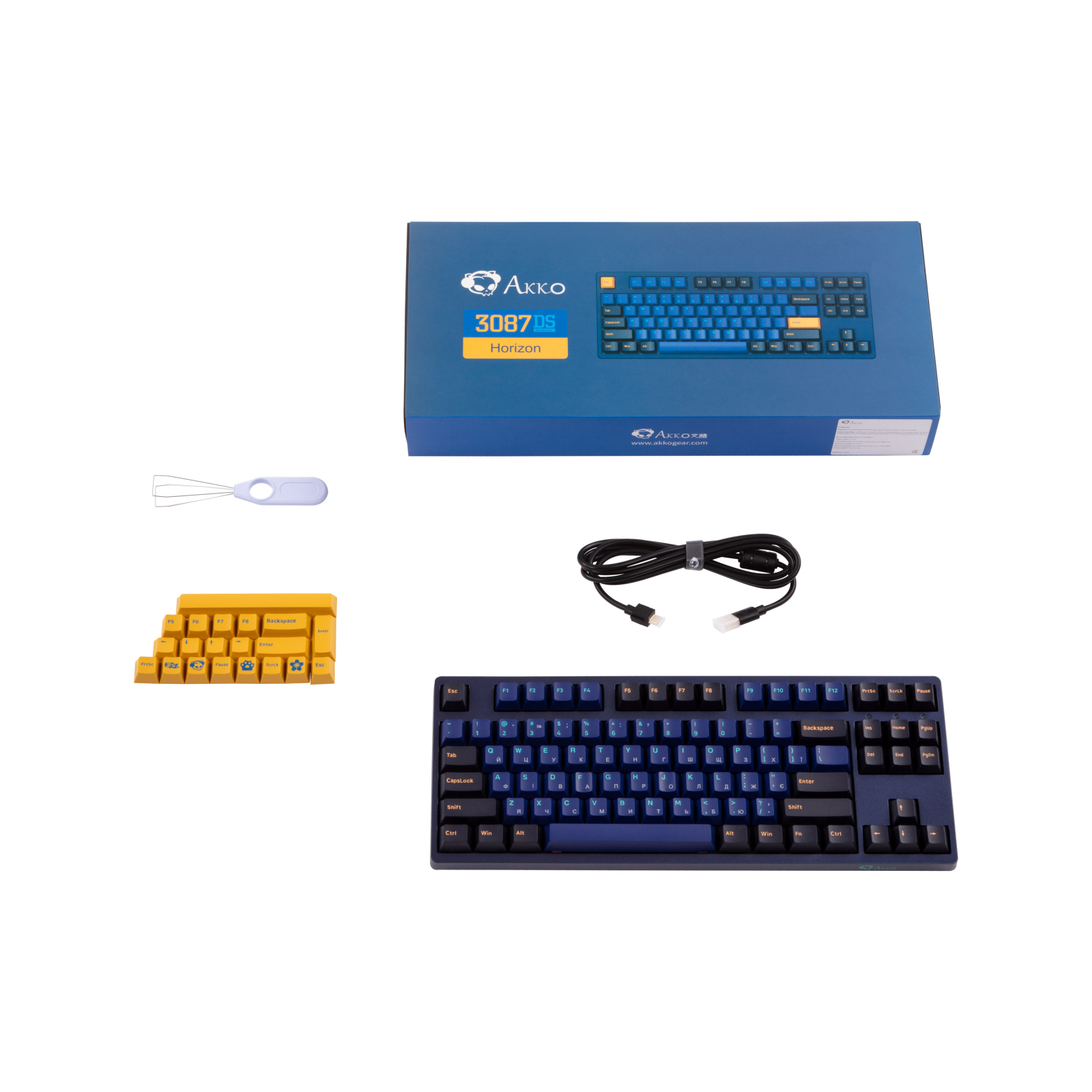 Клавиатура Akko 3087 DS Horizon 87Key Cherry MX Brown USB UA No LED Blue (6925758616355) изображение 2