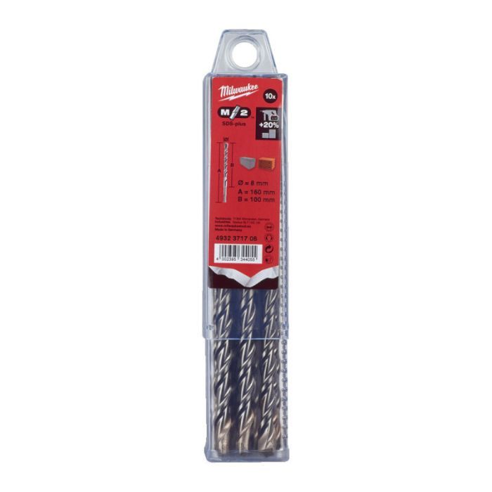 Бур Milwaukee SDS+ M2, 8,0х210х150мм, (10шт) (4932399341) изображение 2