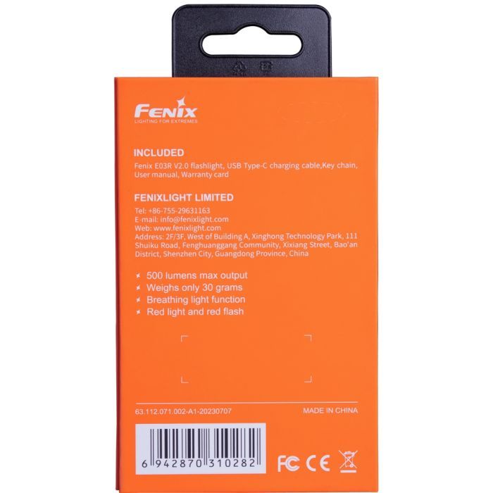 Фонарь Fenix E03R V2.0 Blue (E03RV20BL) изображение 6