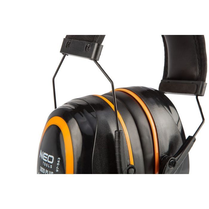 Захисні навушники Neo Tools SNR 30дБ, категорія III, ізолююча піна G-TECH, 0.26кг, чорні (97-563) зображення 4