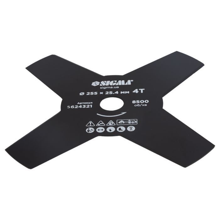 Ніж для тримера Sigma 255x25.4мм, 4Т (5624321) зображення 3