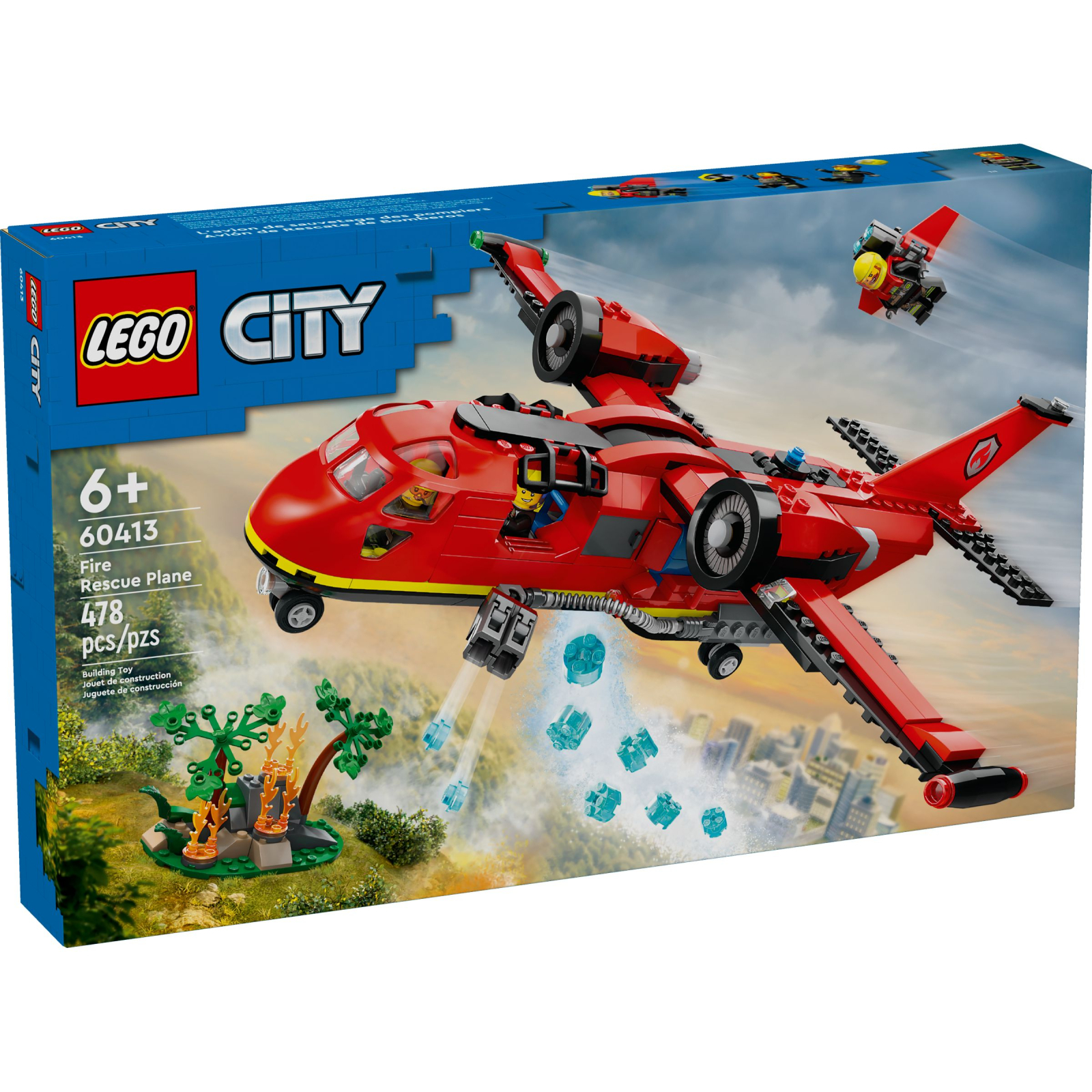 Конструктор LEGO City Пожарный спасательный самолет 478 деталей (60413)