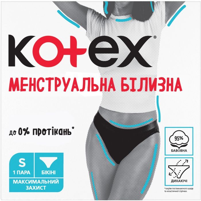 Гігієнічні прокладки Kotex Менструальна білизна Розмір S 1 шт. (5029053590219)