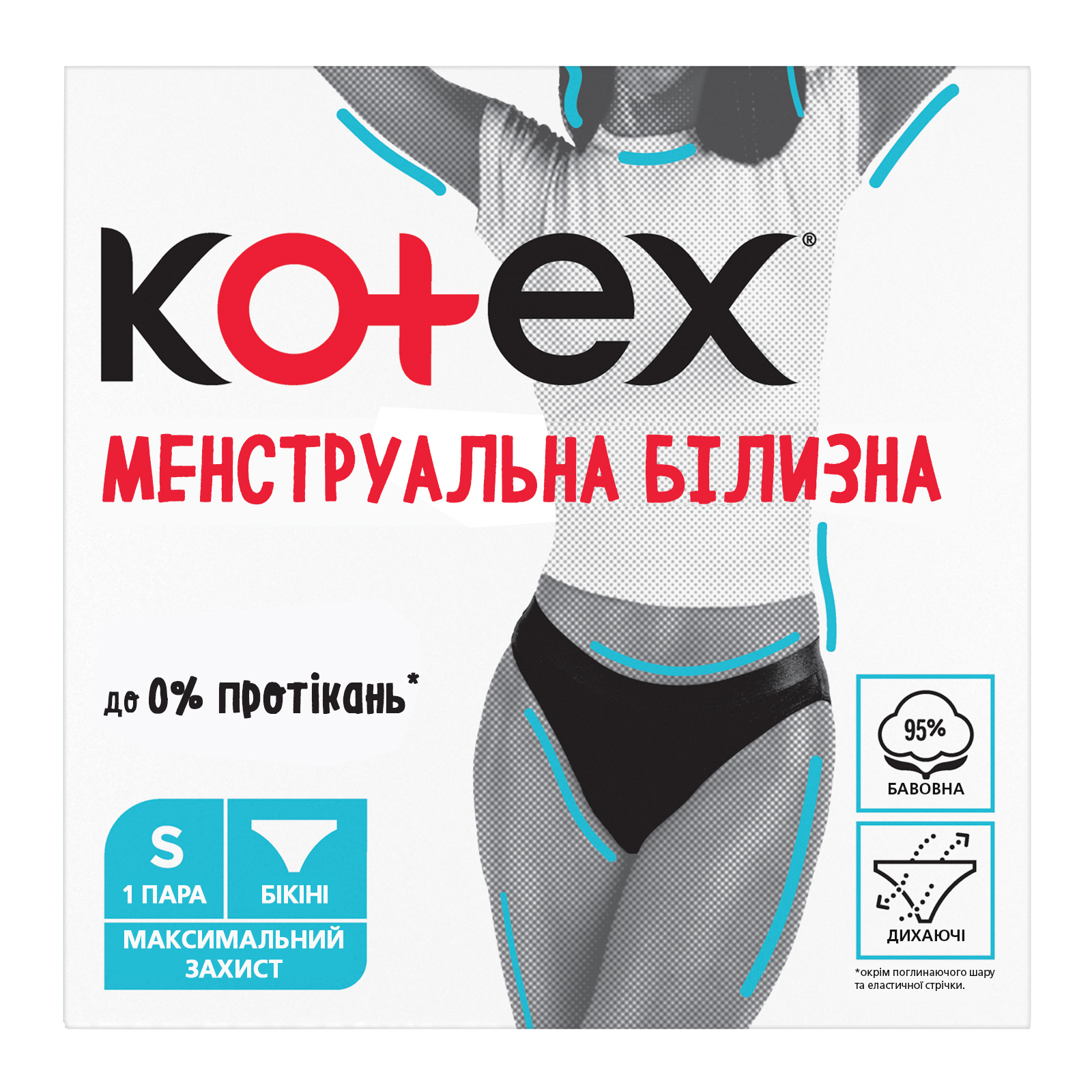 Гигиенические прокладки Kotex Менструальна білизна Розмір S 1 шт. (5029053590219)