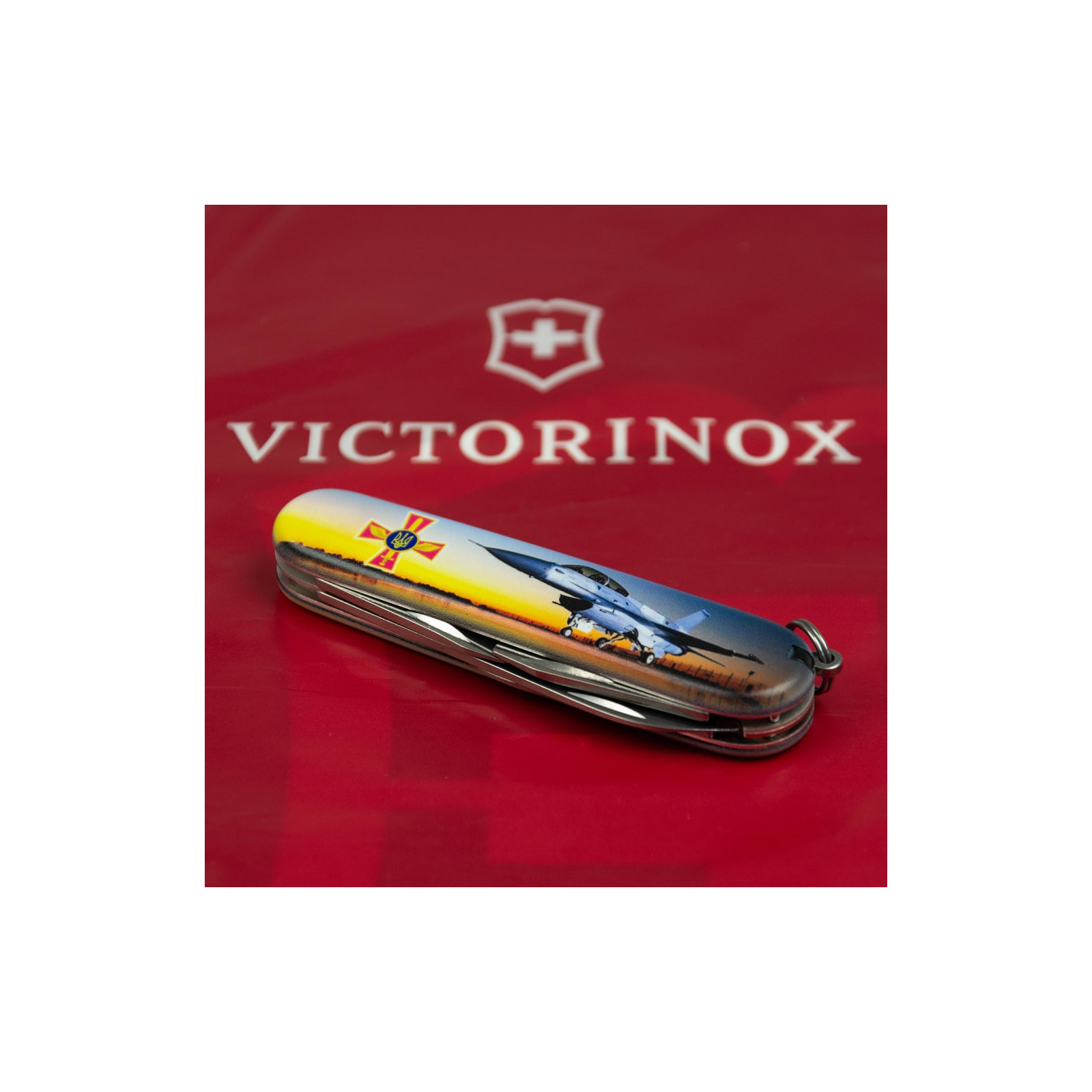 Нож Victorinox Spartan Army 91 мм Літак + Емблема ПС ЗСУ (1.3603.3_W3040p) изображение 3