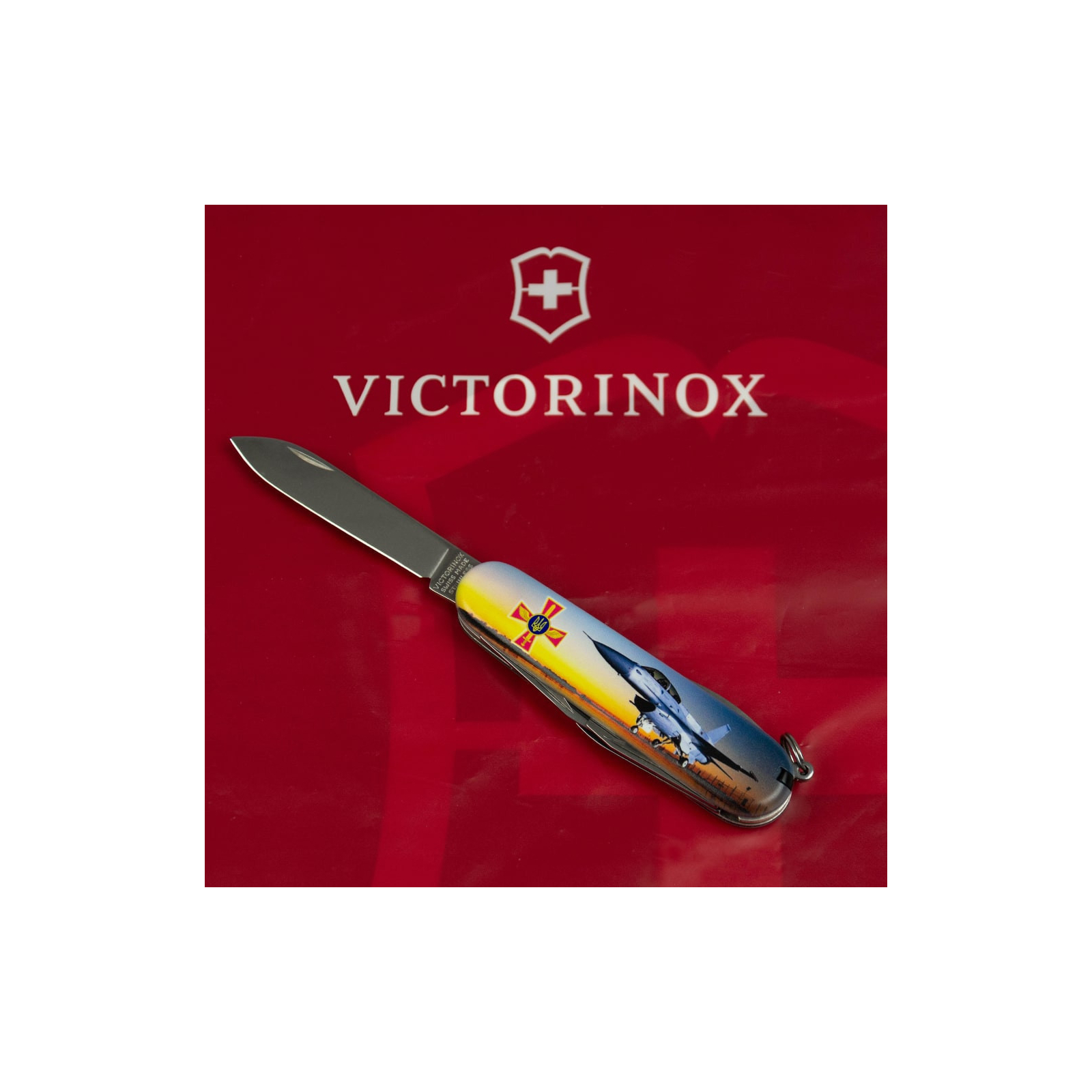 Нож Victorinox Spartan Army 91 мм Літак + Емблема ПС ЗСУ (1.3603.3_W3040p) изображение 5