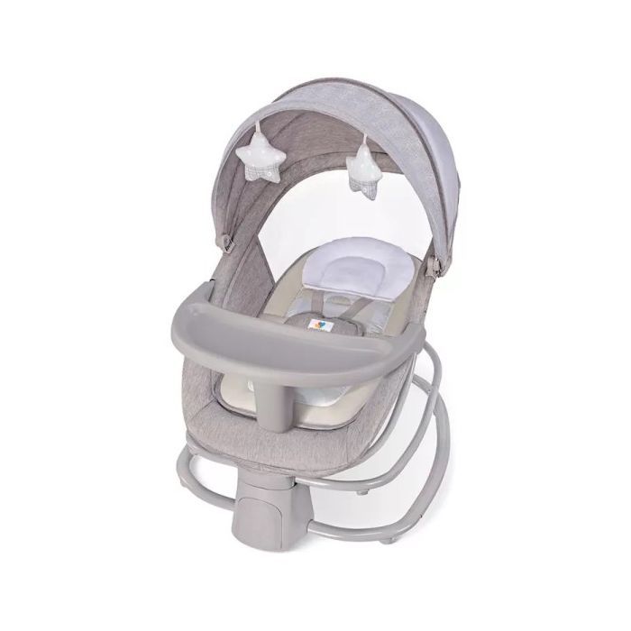 Крісло-гойдалка Mastela Заколисуючий центр-шезлонг 4 в 1 light gray (Mastela 8113)