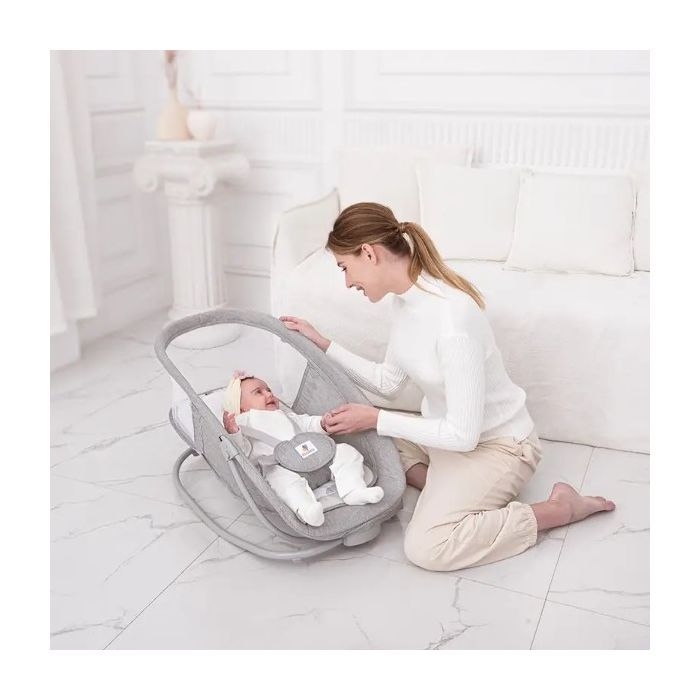 Крісло-гойдалка Mastela Заколисуючий центр-шезлонг 4 в 1 light gray (Mastela 8113) зображення 9