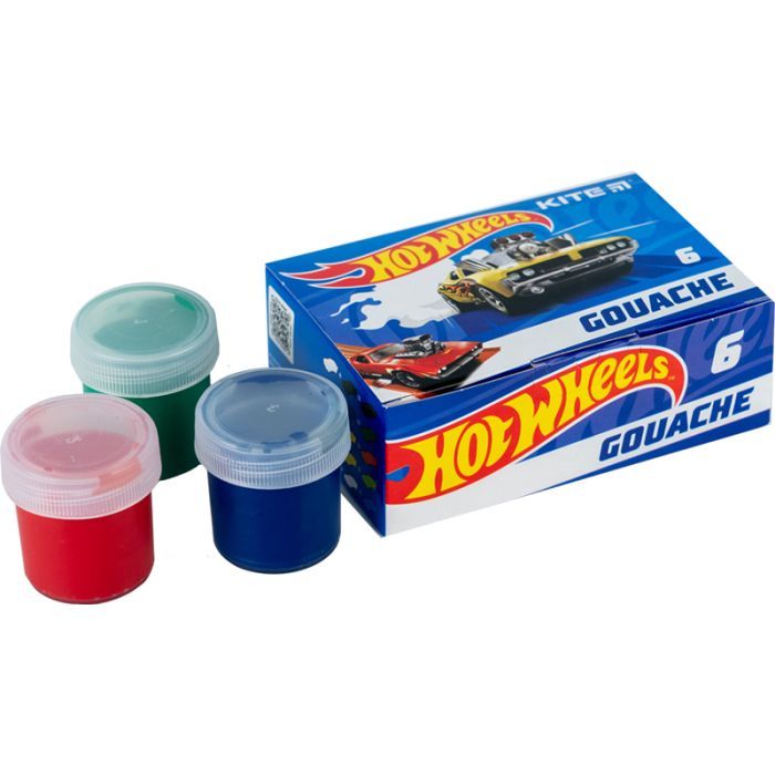 Гуашевые краски Kite Hot Wheels 6 цветов, 20 мл (HW23-062) изображение 3