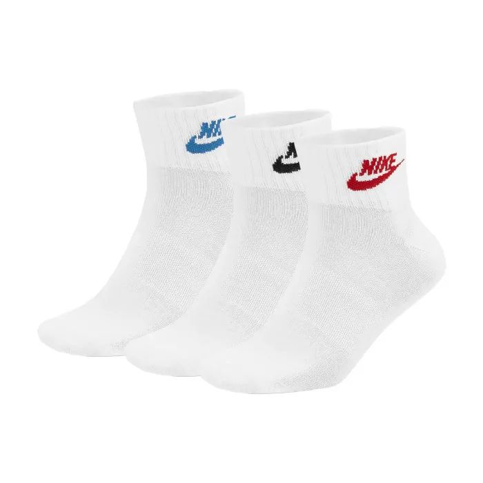 Шкарпетки Nike U NK NSW EVERYDAY ESSENTIAL AN 3PR DX5074-911 34-38 3 пари Білий/Мультиколор (196148785845)