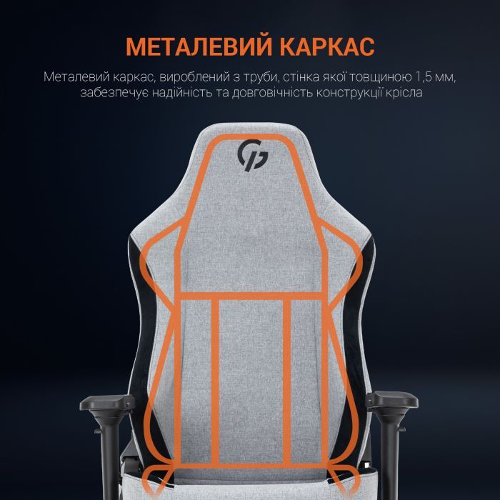 Кресло игровое GamePro GC715LG Linen fabric Light grey (GC715LG) изображение 11
