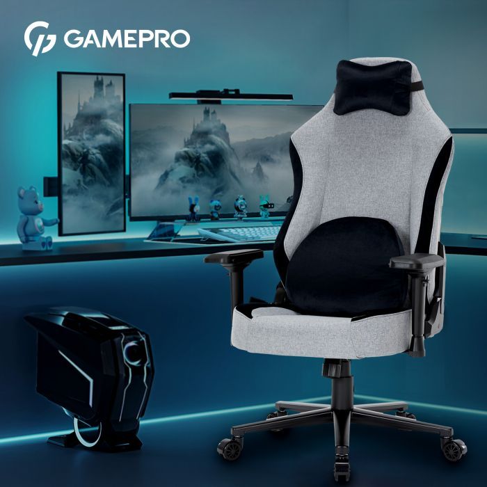 Кресло игровое GamePro GC715LG Linen fabric Light grey (GC715LG) изображение 9