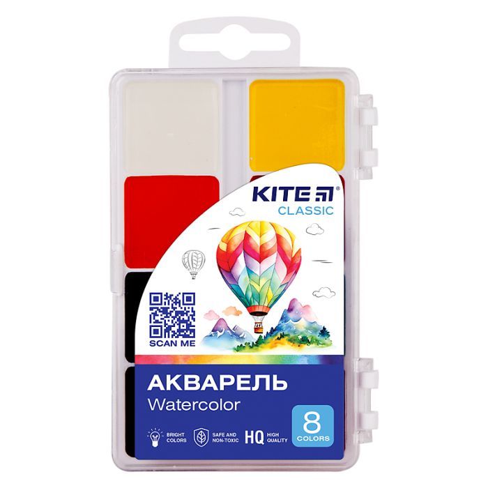 Акварельні фарби Kite Classic , 18 кольорів (K-066)