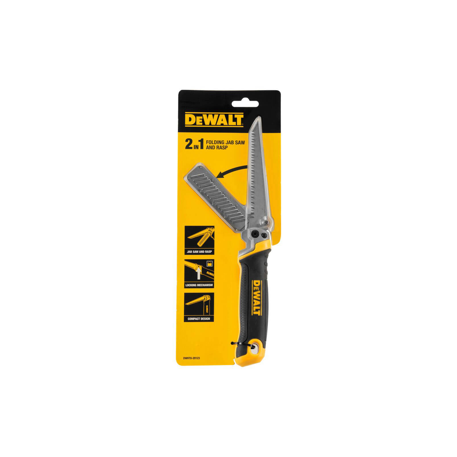 Ножівка DeWALT міні ножовка-рашпіль по гіпсокартону, складана, 130 мм. (DWHT0-20123) зображення 3