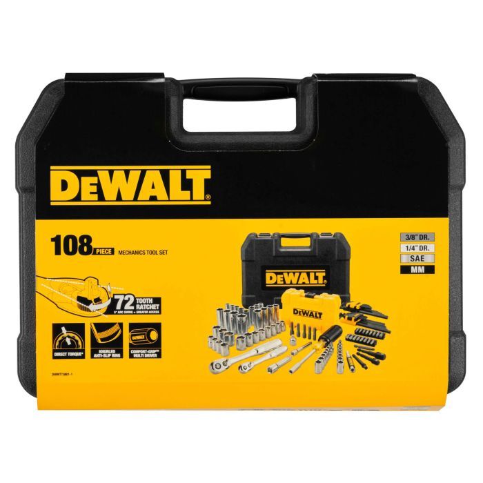 Набор инструментов DeWALT 1/4" и 3/8", 108 шт. (DWMT73801-1) изображение 3