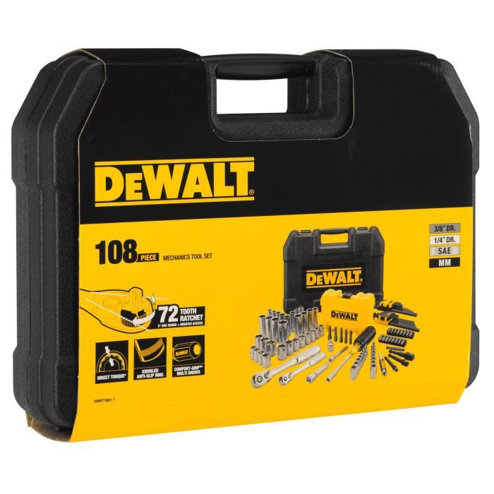 Набор инструментов DeWALT 1/4" и 3/8", 108 шт. (DWMT73801-1) изображение 4