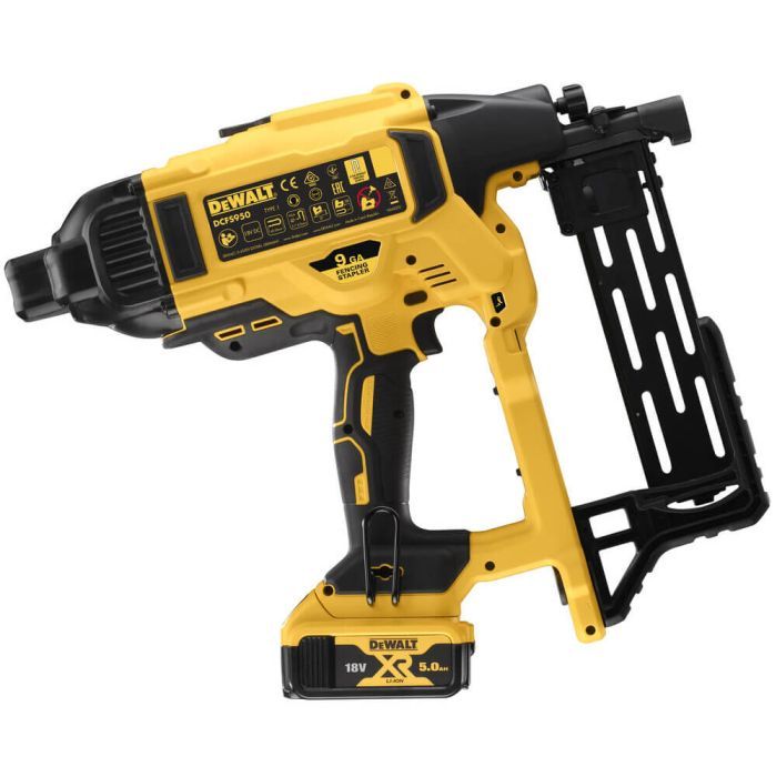 Степлер строительный DeWALT 18В XR Li-Ion, 2x5Ah, диаметр/длина скобы 4/50 мм (DCFS950P2) изображение 3