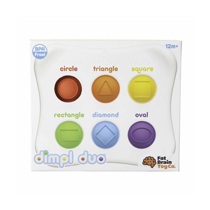Развивающая игрушка Fat Brain Toys антистресс Dimpl Duo Брайль Цвет Форма Название (FA208-1) изображение 5
