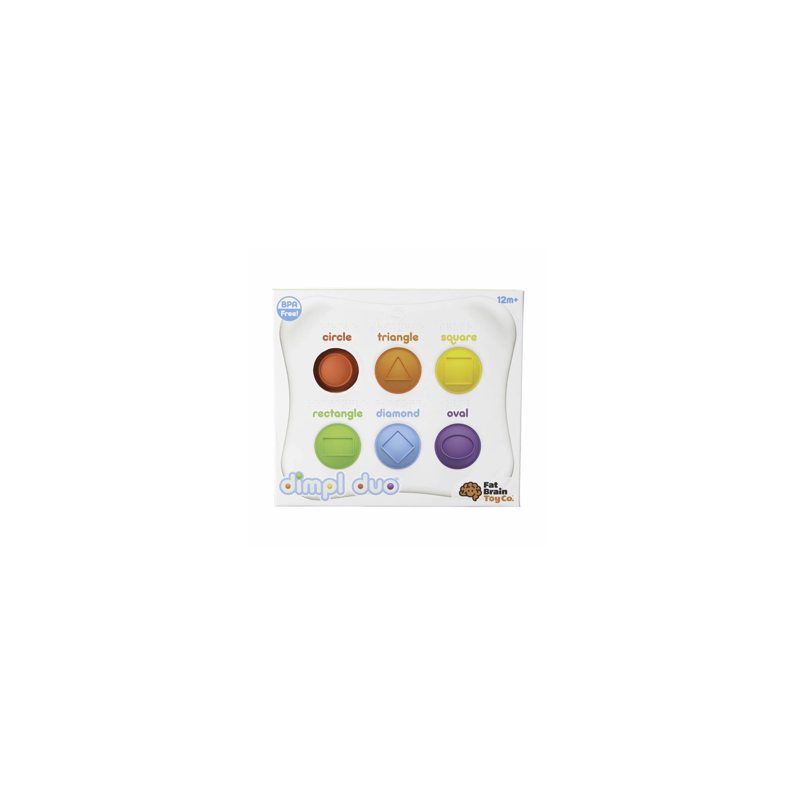 Розвиваюча іграшка Fat Brain Toys антистрес Dimpl Duo Брайль Колір Форма Назва (FA208-1) зображення 5
