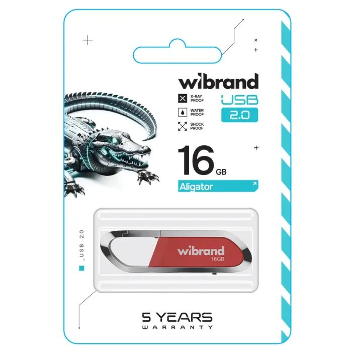 USB флеш накопитель Wibrand 8GB Aligator Red USB 2.0 (WI2.0/AL8U7DR) изображение 2